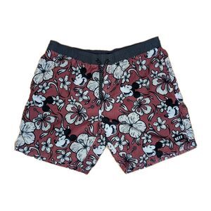 Neff x Disney Mens L Mickey Mouse Floral Hibiscus Board Shorts Swim Trunks
